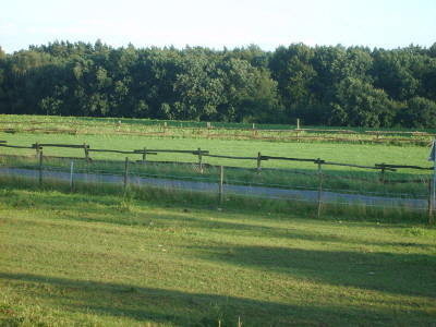 Fernsicht vom gro�en �berdachten Balkon in die Natur
